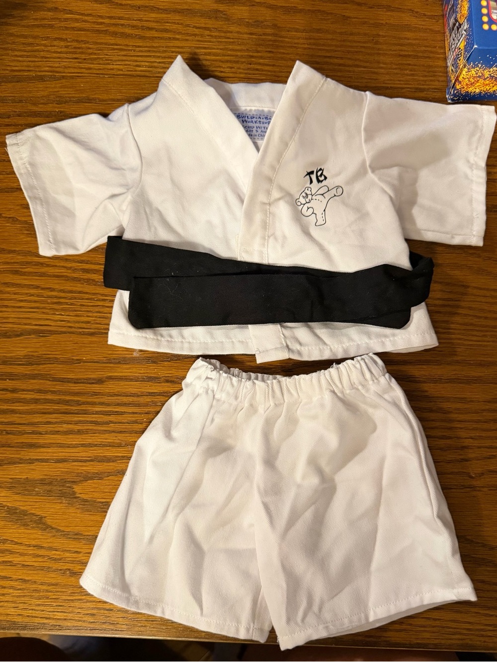 Build-A-Bear White Karate set with Black Belt